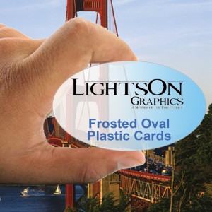 Oval Frosted Plastic 20 pt Business Cards w/Round Corners
