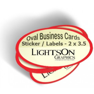 Oval Stickers Business Card 2'' x 3.5'' 